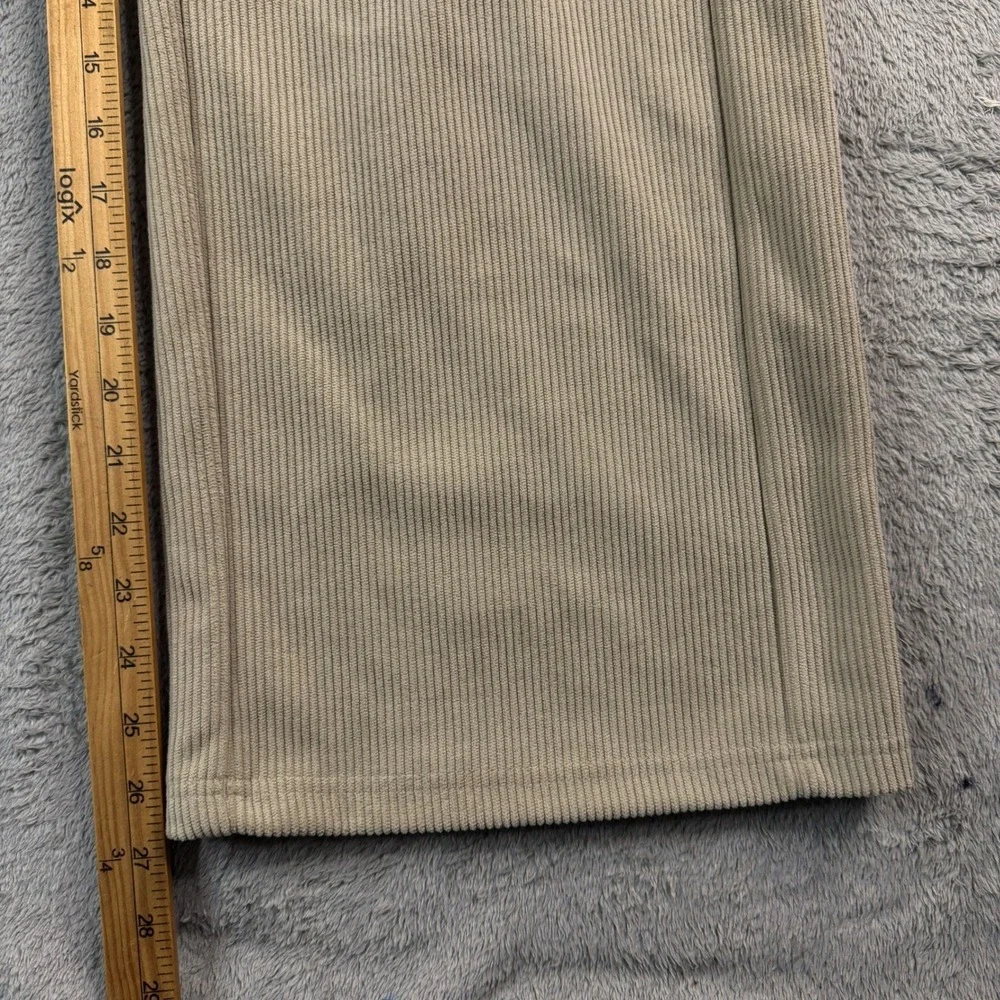 NWT Halara Wide Leg Ribbed Corduroy Pants Beige‎ Tan Petite Small 02760726